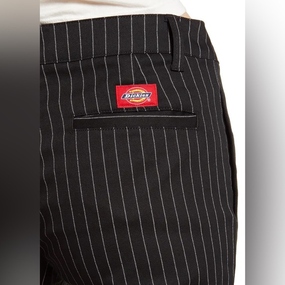 Dickie’s women/girls 4 pocket stretch pinstripe pants - 0/24 black - Picture 3 of 5
